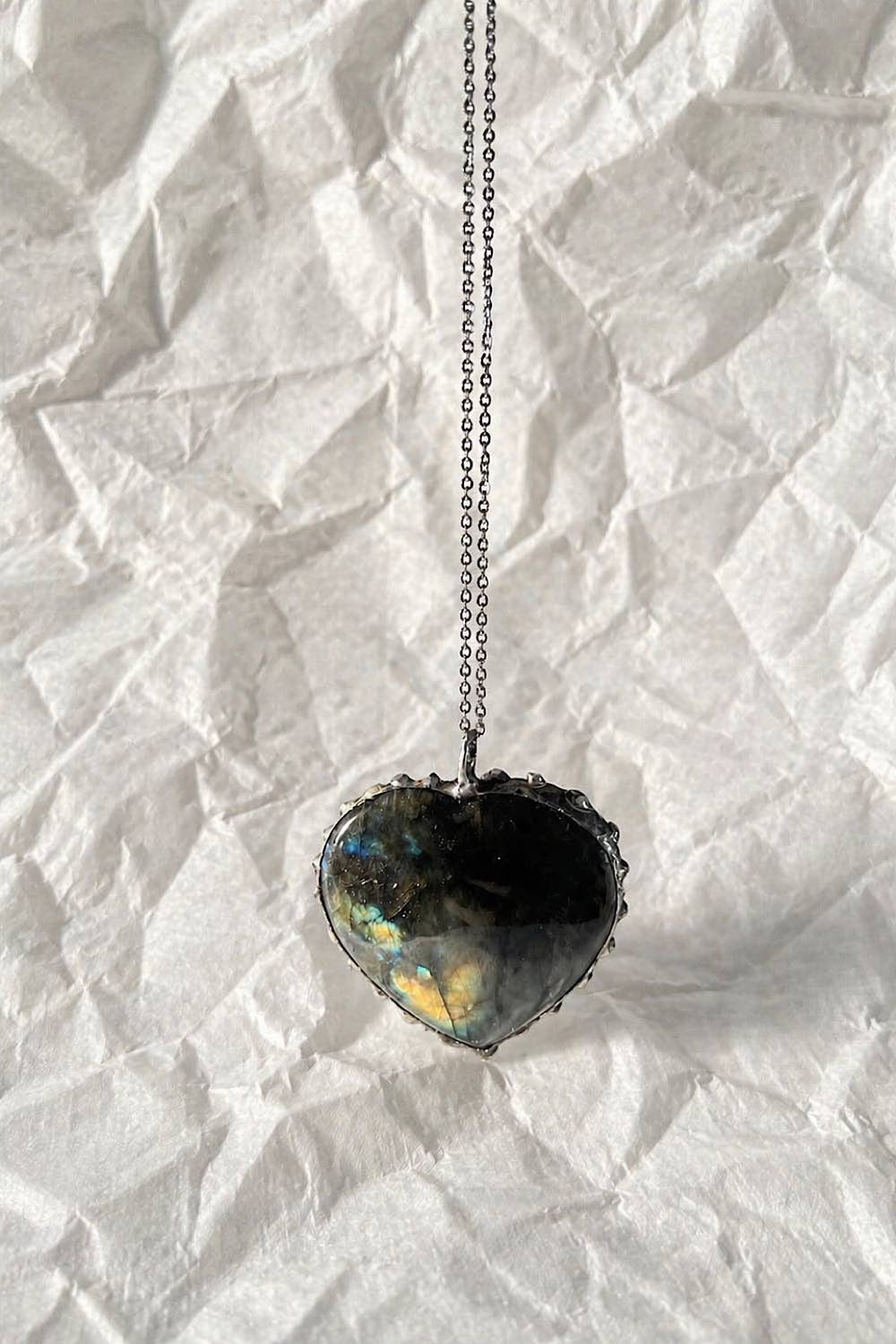 Labradorite love heart necklace