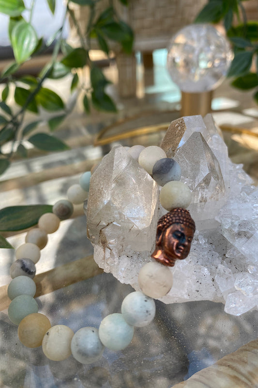 Matt Amazonite buddha bracelet