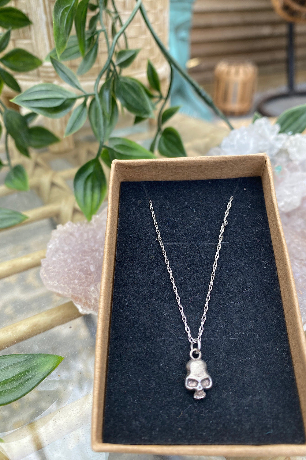 Sonny silver skull necklace