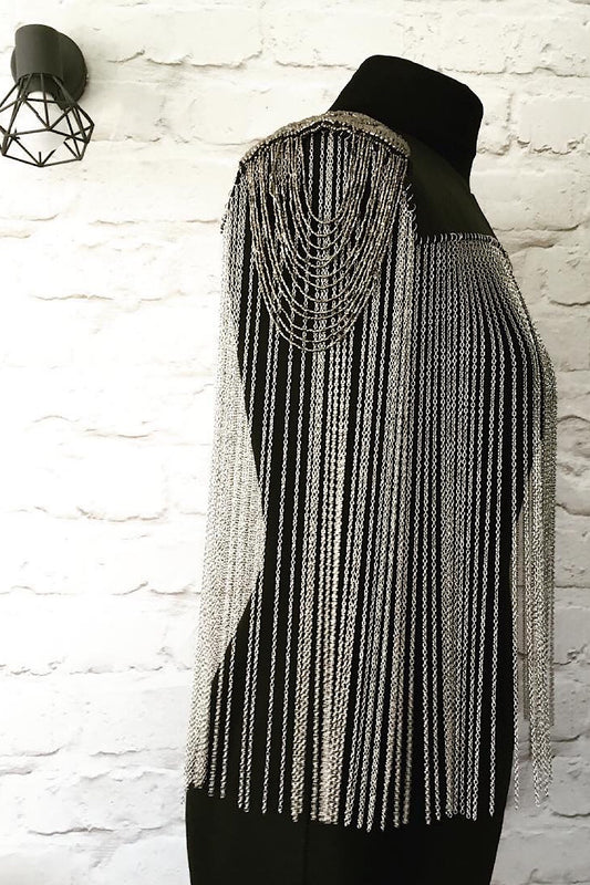 Deja Leather & Chain Cape