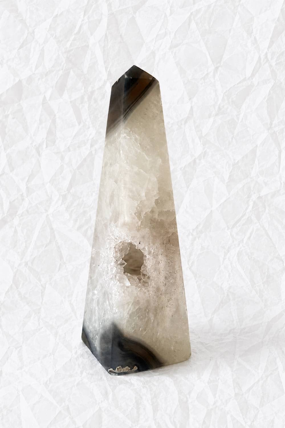 Black & white Druzy Agate