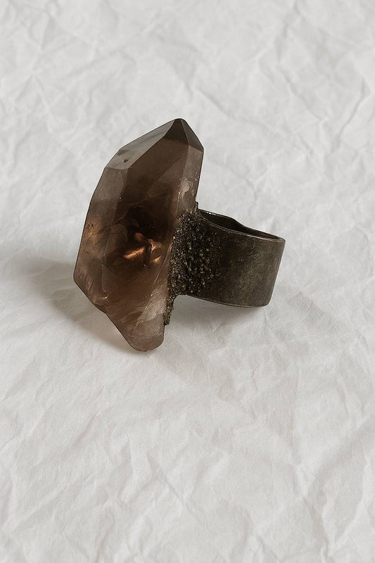 Smokey Quartz Anubha ring